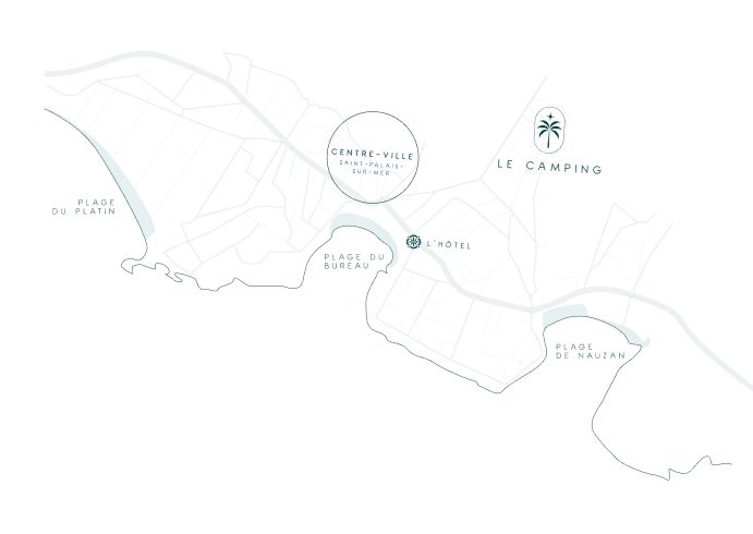 carte localisation camping des plages saint palais sur mer