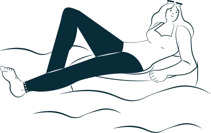 dessin femme sur la plage